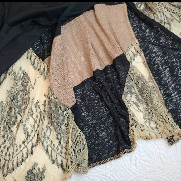 Feratelli long open lace drape cardigan XL - Picture 5 of 10